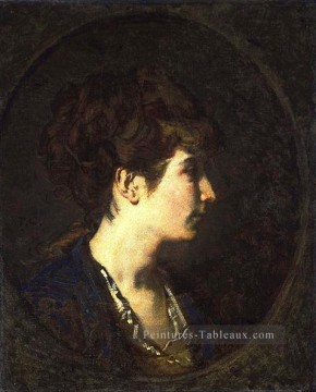 Portrait d’une dame figure peintre Thomas Couture Peinture à l'huile